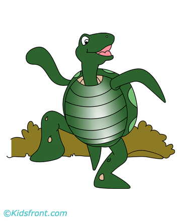 Dancing Turtle Coloring Pages